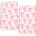 thumbnail image 1 of Pink Bow Kitchen Towel Cute Bowknot Dish Towel 18 x 26 Inch Hand Drying Tea Towel for Valentine''s Day Bathroom Decor Cooking Baking Party Supplies, 2 Pcs, 1 of 6