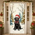 thumbnail image 1 of Pink Bow Merry Christmas Banner Christmas Tree Holiday Backdrop Colorful Dots Black Labrador Xmas Background for Christmas Party Home Decor Pet Lovers Gathering, 1 of 9