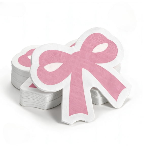 Pink Bow Napkins 60Pcs Suitable for Bow Party Supplies Pink Girl Party Bachelorette Party Decorations