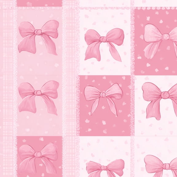 Pink Bow Peel and Stick Wallpaper Pink Ribbon Bow Cute Hearts Lace Patchwork Wall Mural 23.6in x 9.8ft Self Adhesive Removable Wall Paper Renter Friendly Wallpaper for Girls Women Bedroom