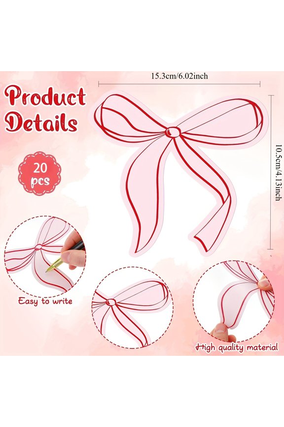 Pink Bow Place Cards Blank Customizable Table Name Cards Wedding Party