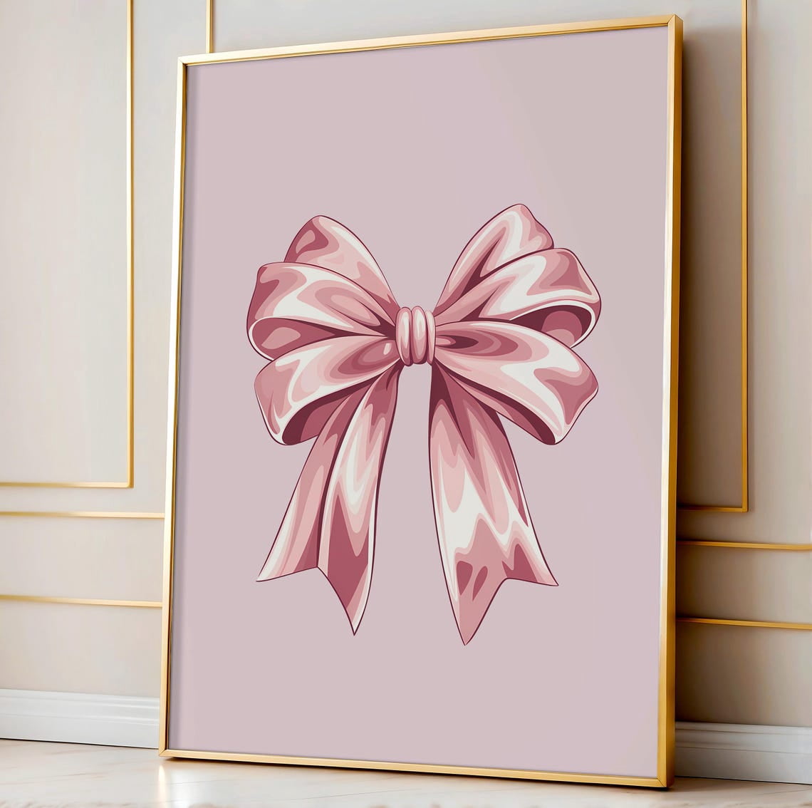 Pink Bow Print, Coquette Room Decor, Trendy Dorm Art UNFRAMED Poster ...