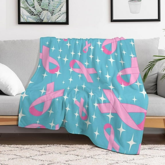Pink Bow Ribbon Flannel Fleece Throw Blanket Soft Blanket for Couch,Cozy,Warm,Lightweight,50x60 Inches