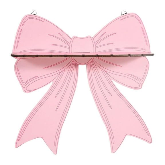 Pink Bow Shelves Wall Storage Holder Decorative Door Sign Wall Hanging Decor for Hanging Plants