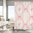thumbnail image 1 of Pink Bow Shower Curtain 72x72, Waterproof Washable Polyester Bathroom Curtain, Bow Bath Curtain with 12 Plastic C Hooks, Machine Washable Fabric Bath Curtain for Bathroom Decor, 1 of 5