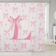 thumbnail image 1 of Pink Bow Shower Curtains,Princess Style Bowknot Love Hearts Girly Fairy Bath Curtain,Initial Letter L Chic Romantic Bathroom Decor Set with 12 Hooks for Bathtub,72" Long, 1 of 5