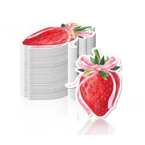 Pink Bow Strawberry Napkins Suitable for Birthday Party Cleaning 60Pcs(5 x 6.3 in)