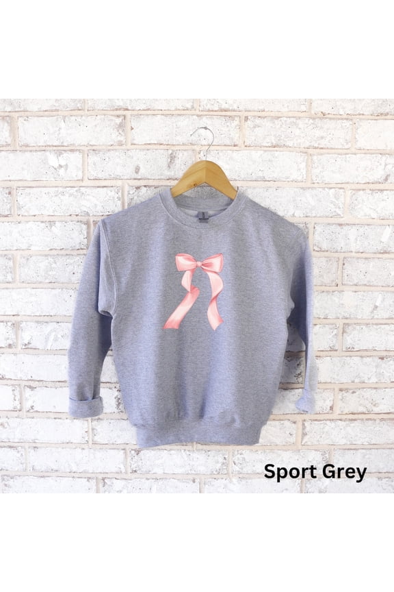 Pink Bow Sweatshirt, Girls Coquette Sweatshirt, Coquette Aesthetic, Coquette Clothing for, Pink Bow Shirt for Girls, Y2K Shirt Sweatshirt All Size S-5XL