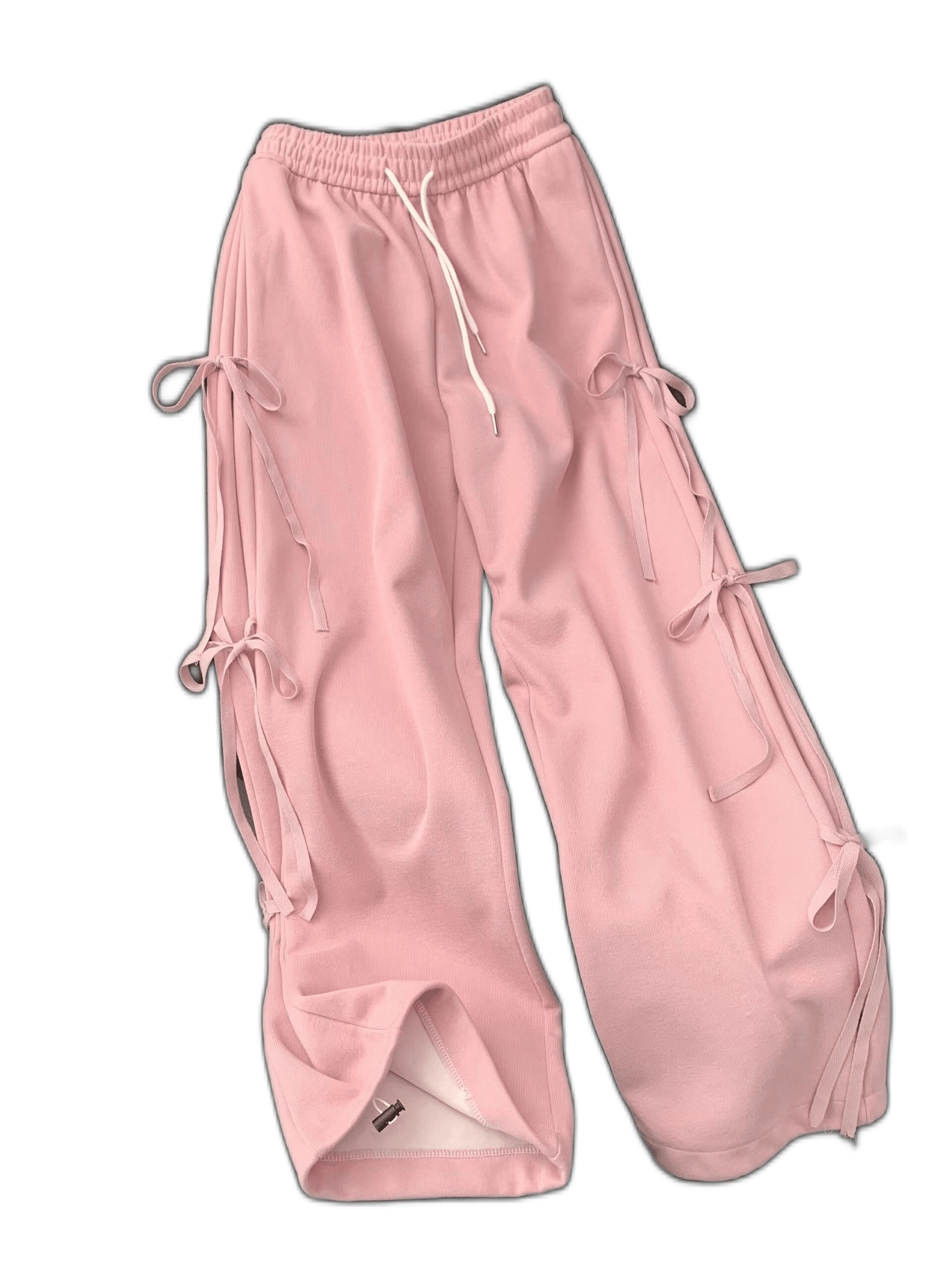 Pink Bow Tie Leisure Sports Guard Pants Female Spring Small Loose ...