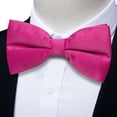 thumbnail image 1 of Pink Bow Ties for Men Solid Color Hot Pink Pretied Bowties Satin Bow Tie Formal Business Tuxedo Adjustable Bowtie Wedding Party Fuchsia Magenta, 1 of 8