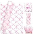 thumbnail image 1 of Pink Bow Tissue Paper, Cute Girly Gift Wrapping Tissue Paper For Gift Bags Packaging, Matte Gift Wrap Tissue For Birthday Wedding Holiday Christmas Party Decor Art Crafts,30 Sheets 20x14inch, 1 of 4
