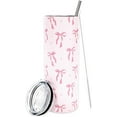 thumbnail image 1 of Pink Bow Tumbler with Lid Straw 20 Oz Cute Coquette Bowknot Travel Coffee Tumbler Cup Boxed for Girls Birthday Party Home Office Classroom Favor Supplies,1 Pc, 1 of 6