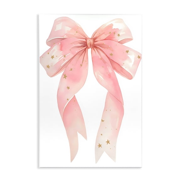 Stupell Industries Pink Bow With Gold Stars Wall Plaque Art, design by Creative Studio, 19 x 13