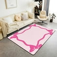 thumbnail image 1 of Pink Bowknot Area Rug,Bow Tie Romantic Princess Girlish Tale Indoor Floor Mat Entrance Rug ,Geometric Patchwork Fashion Non Slip Rug,Cute Sweet Couch Living Room Decor 5x6ft, 1 of 6