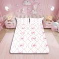 thumbnail image 1 of Pink Bowknot Bed Sheets Set Twin Bow Knot Sheet Set Butterfly Knot Bow Tie Sheets Aesthetic Coquette Bedroom Decor Geometric Cartoon Flat Fitted Sheet, 1 of 6