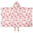 thumbnail image 1 of Pink Bows and Baseballs Pattern Hooded Bath Towel，50"x30" for Ages 3 To 12 Kids, Quick Dry Lightweight Soft Microfiber Hood Beach Towel Cover Up for Kids, 1 of 7