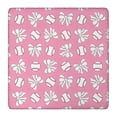 thumbnail image 1 of Pink Bows and Baseballs Pattern Square Fitted Tablecloth with Elastic Edge,Square Table Cover,Washable Elastic Table Cover for Home Kitchen Party Decor 36"x36", 1 of 6