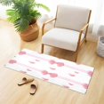 thumbnail image 1 of Pink Bows Stripes Hearts Valentine Plush Carpet Non Slip Runner Rug Absorbent Bath Mat 39" x 20", 1 of 8