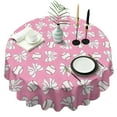 thumbnail image 1 of Pink Bows and Baseballs Pattern Round Tablecloth 60"x60",Wrinkle Wipeable Table Cloth for Kitchen Dining Room Picnic Patio Party, 1 of 6