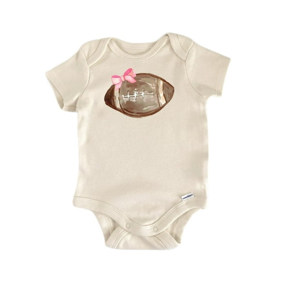 Pink Bowtie Football Newborn Baby Bodysuit