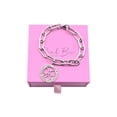 thumbnail image 1 of Pink Box Women's Inspirational Adjustable Oval Link Bracelet, 1 of 1