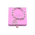 thumbnail image 1 of Pink Box Women's Inspirational Adjustable Oval Link Bracelet, 1 of 1
