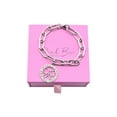 thumbnail image 1 of Pink Box Women's Inspirational Adjustable Oval Link Bracelet, 1 of 1