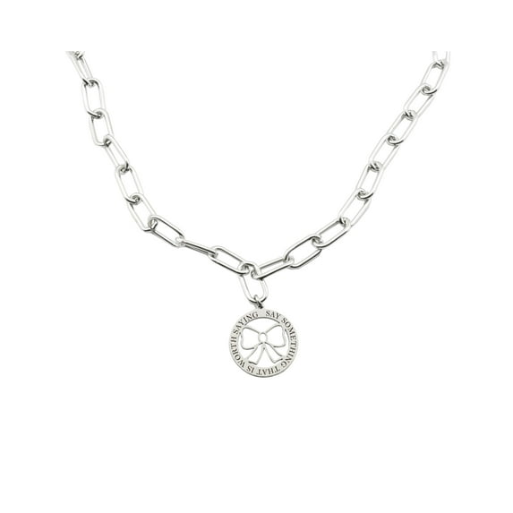 Pink Box Women's Inspirational Adjustable Oval Link Necklace