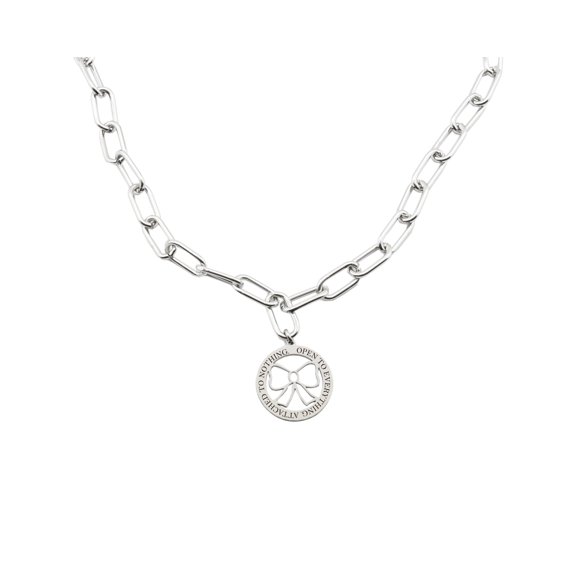 Pink Box Women's Inspirational Adjustable Oval Link Necklace