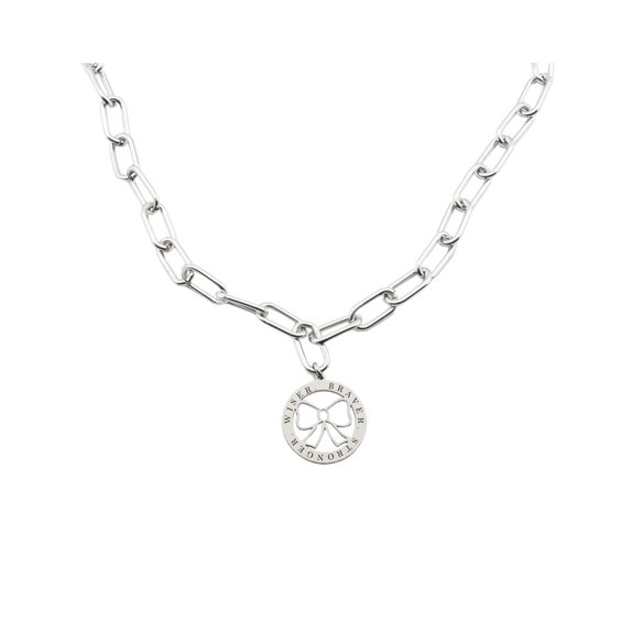 Pink Box Women's Inspirational Adjustable Oval Link Necklace