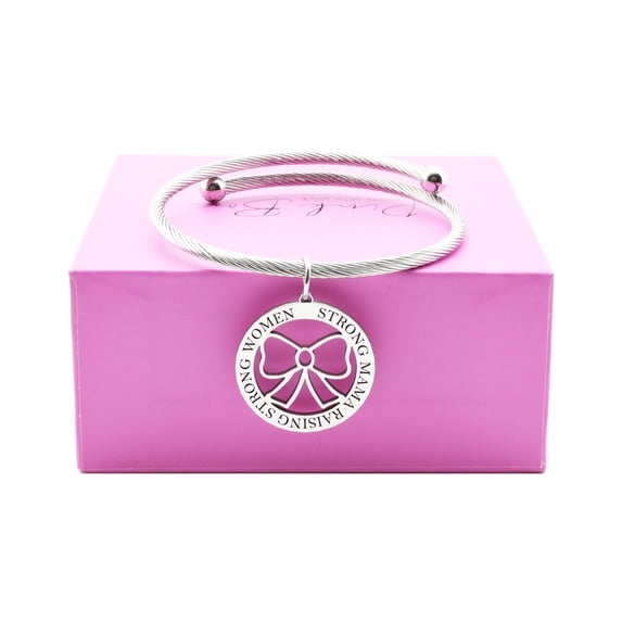 Pink Box Women's Inspirational Open Cable Bracelet