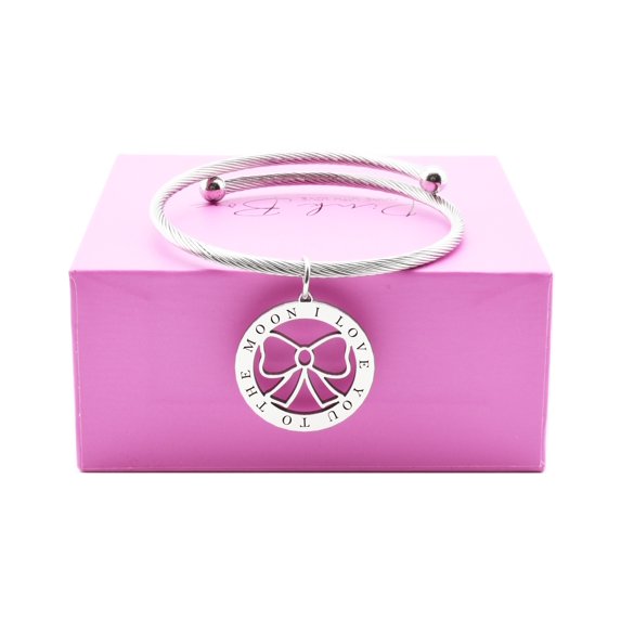 Pink Box Women's Inspirational Open Cable Bracelet