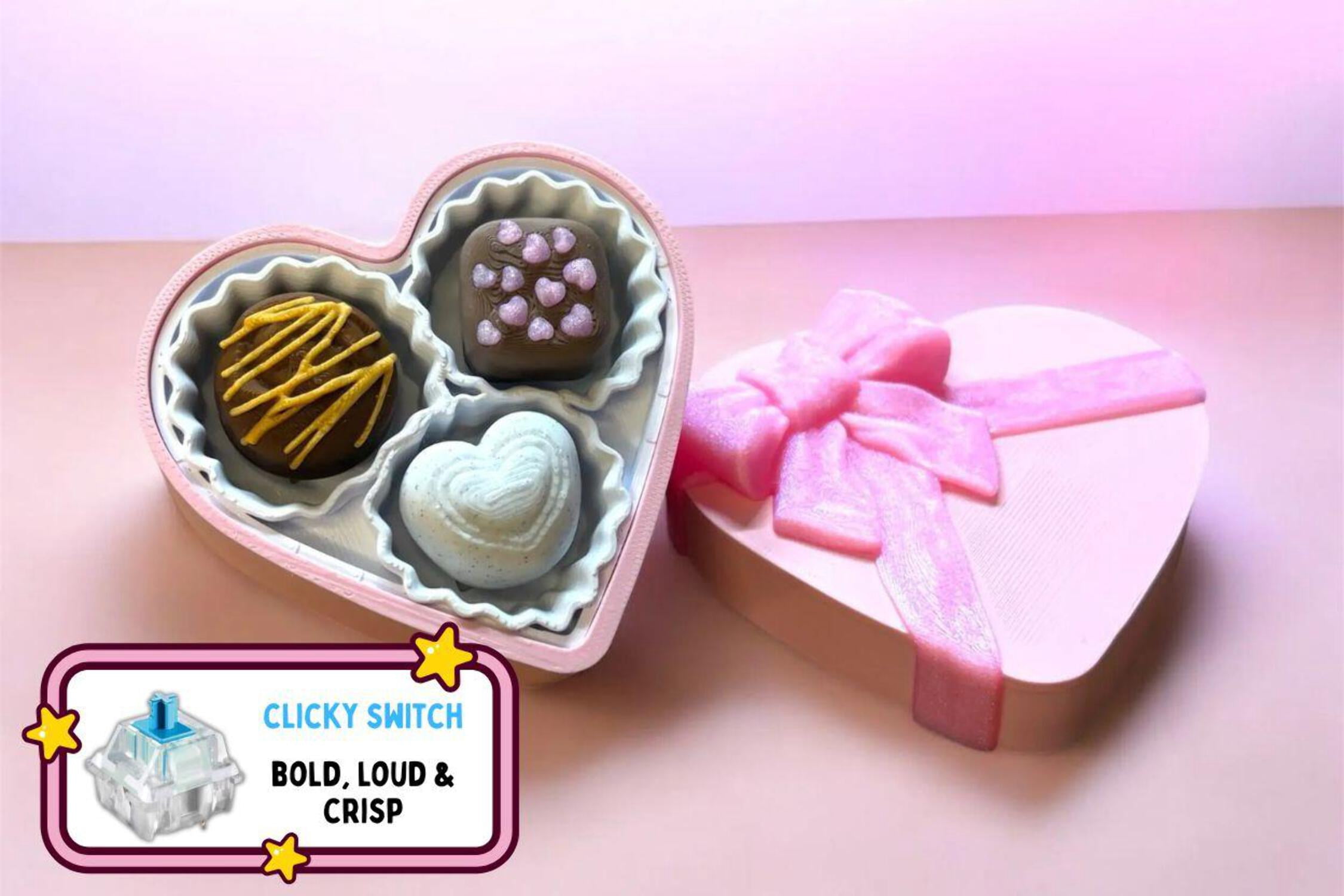 Pink Box of Chocolates Clicker Fidget