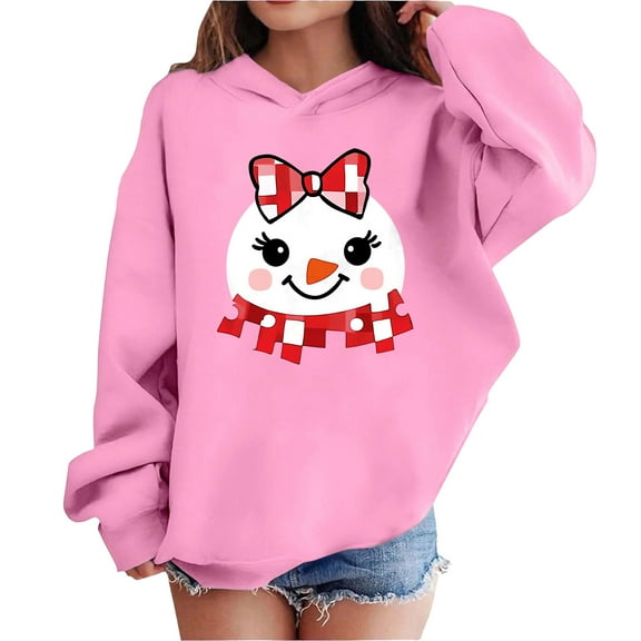 Pink Boy Girl Children Boy Girl Pullover with Hood Plain Hoods Outfits Sweatshirt for Kid Long Sleeve Happy Holiday Christmas Brunch Fall Winter s 2025 Clothing 9 Years