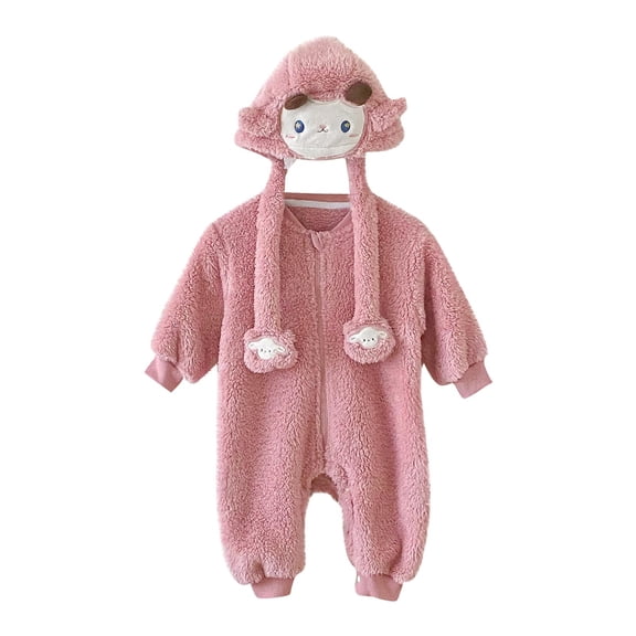 Pink Boy Girl Kids Girl Boy Casual Long Sleeve Bib Pants Shapewear Body Shaper Hood Outfits Unitard for Child Kawaii Animal Thermal Fuzzy Hooded Winter Fall s 2025 9 Months