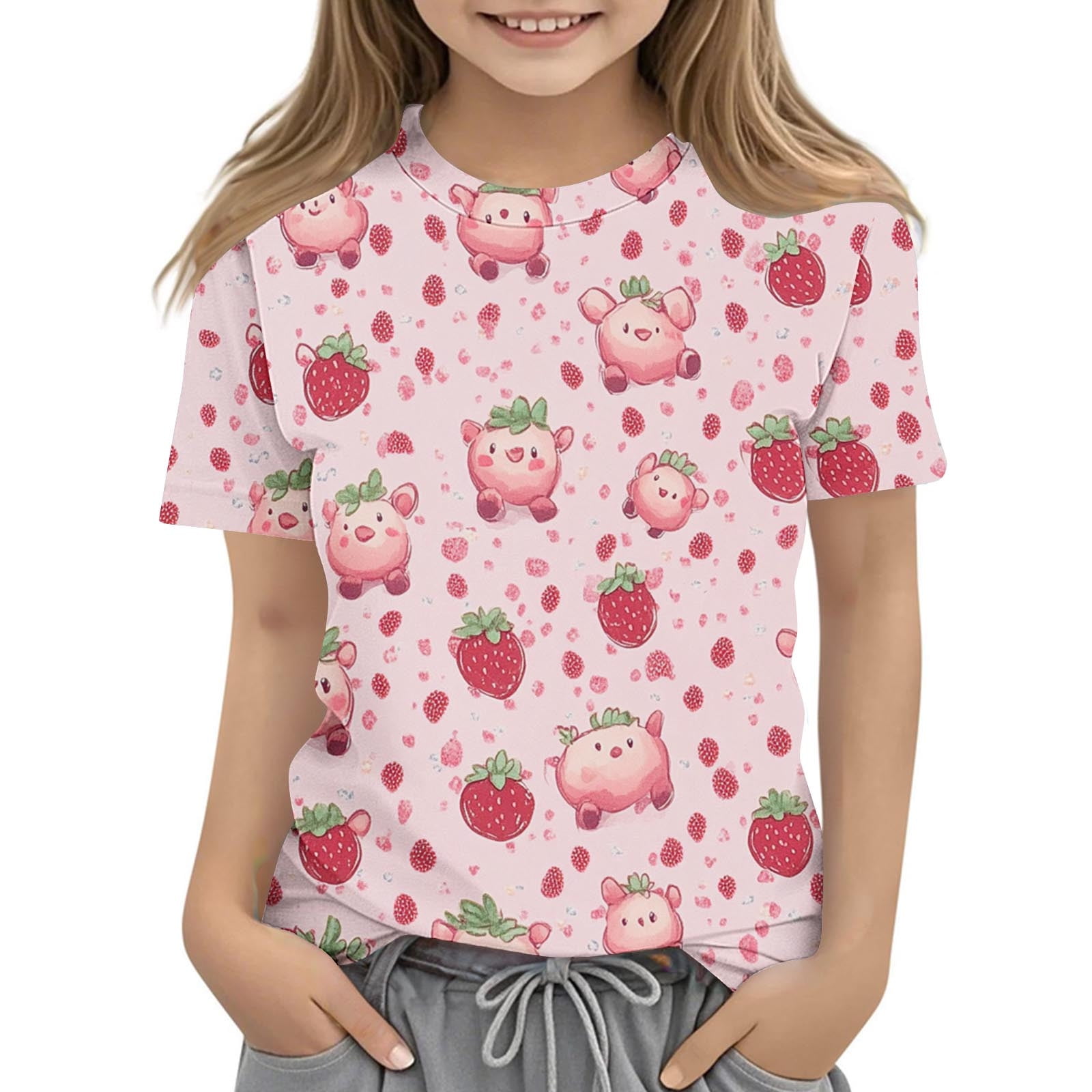 Pink Boy Girl Kids Girl Boy Cute Animal T Shirts Tee Tops For Child pink-boy-girl-kids-girl-boy-cute-animal-t-shirts-tee-tops-for-child