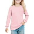 thumbnail image 1 of Pink Boy Girl T Shirts for Children Boy Girl Fall Summer Long Sleeve Crewneck Spandex Plain Tops Shirt Child 2025 Clothes Country Concert Y2K 7 Years, 1 of 8