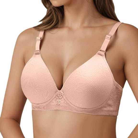 Pink Bra Plus Size Full Coverage Wireless Bras For Comfortable Support Non Padded Breathable Everyday Soft Cup Bra nylon