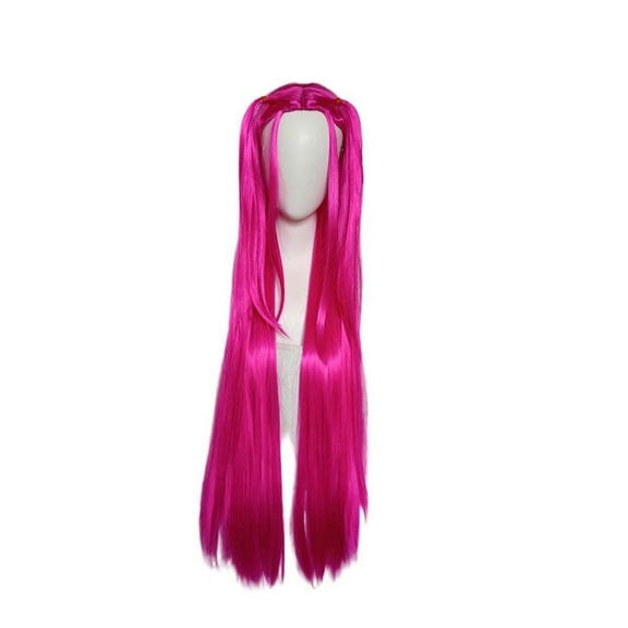 Pink Braid Wig Girls Long Straight Braided Big Braid Natural-Looking for Teens and Kids