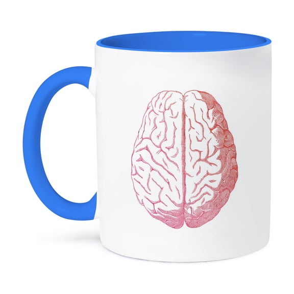 3dRose, Pink Brain, 11oz Two-Tone Blue Mug