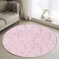 thumbnail image 1 of Pink Branches Round Rug 3ft Washable Circle Entryway Rugs Non Slip Vintage Art Farmhouse Area Rug Indoor Floor Carpet for Bedroom Kitchen Living Room Home Office Dining Room Nursery, 1 of 8