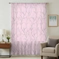 thumbnail image 1 of Pink Branches Sheer Curtains 108 Inches Extra Long, Vintage Art Farmhouse Light Filering Curtains, Privacy Drapes Simi Floor to Veiling Curtain for Living Room Bedroom Large Window Treatment, 1 of 9