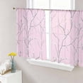 thumbnail image 1 of Pink Branches Sheer Curtains 45 Inch Length 2 Panels Set - Light Filtering Window Treatments, Vintage Art Farmhouse Rod Pocket Semi Curtains for Living Room/Bedroom/Kitchen Décor, 104"W x 45"L, 1 of 7