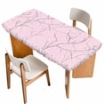 thumbnail image 1 of Pink Branches Table Cloths for 5 Foot Rectangle Tables, Vintage Art Farmhouse Patio Waterproof Elastic Fitted Tablecloths, Washable Rectangular Table Cover for Camping, 1 of 8