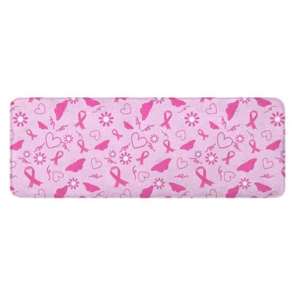 Pink Breast Cancer Awareness Pattern Kitchen Rug Mat,Kitchen Runner Rugs Non Skid Washable,Decorative Kitchen Floor Mats for Kitchen,Sink,Laundry,17"x47.2"