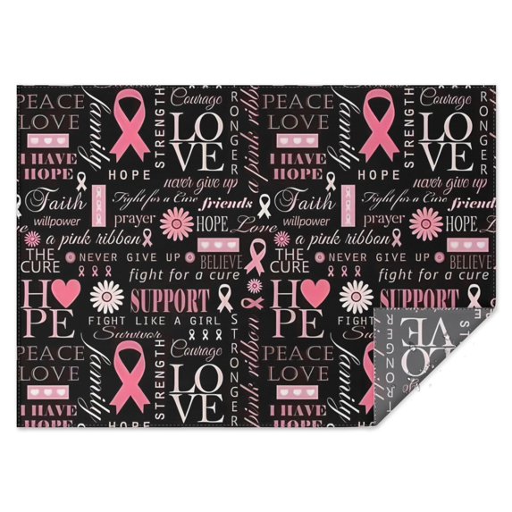 Pink Breast Cancer Awareness Pattern Rectangle Tablecloth 60"x84",Waterproof Polyester Rectangle Table Cloth, Wipeable Spillproof Polyester Tablecloth for Dining, Camping, Indoor and Outdoor