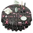 thumbnail image 1 of Pink Breast Cancer Awareness Pattern Round Tablecloth 60"x60",Wrinkle Wipeable Table Cloth for Kitchen Dining Room Picnic Patio Party, 1 of 6