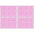 thumbnail image 1 of Pink Breast Cancer Awareness Pattern Summer Placemats Table Placemats Set Of 4-Linen Kitchen Washable Placemats Table Mats 11.8"x17.7" Non-Slip Heat Resistant, 1 of 6