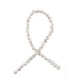 thumbnail image 1 of Pink Breast Cancer Awareness Ribbon Round White Glass Bead Strand Jewelry Making Supply, 1 of 2