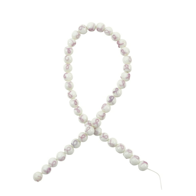 Heart Shaped Pink Breast Cancer Awareness Bead Strand Jewelry Making Accessory Heart Shaped Pink Breast Cancer Awareness Bead Strand Jewelry Making Accessory